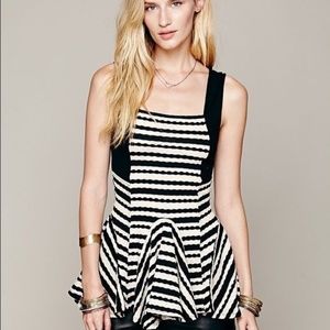 Free People Striped Peplum Tank Top